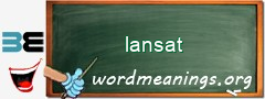 WordMeaning blackboard for lansat